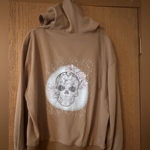 Simply Love Hoodie with Skull and Floral Design- Beautifully Broken- NWT- Small